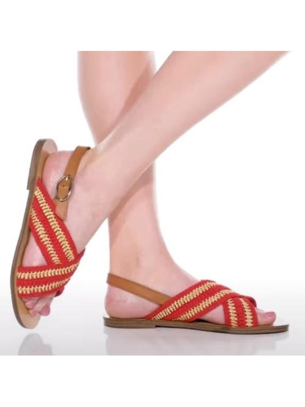Marc Fisher Lonnie Skip On Criss Cross Slingback Sandals NWT